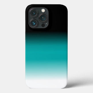 Zwart Blauwgroen witte ombre iPhone 13 Pro Hoesje