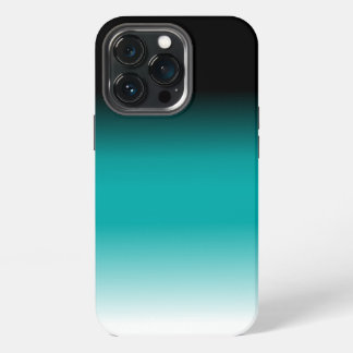 Zwart Blauwgroen witte ombre iPhone 13 Pro Hoesje