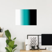 Zwart Blauwgroen witte ombre Poster (Thuiskantoor)