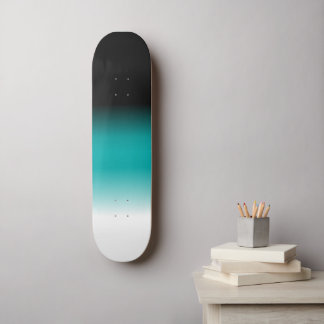 Zwart Blauwgroen witte ombre Skateboard