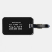 Zwart Blijf kalm en draag op Bagagelabel (Achterkant horizontaal)