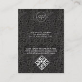 Zwart Bloem Logo QR Code Ketting Oorbel Sieraden Visitekaartje (Achterkant)