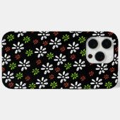 Zwart Bloemen Patroon iPhone 15 Pro Max Hoesje (Achterkant (horizontaal))