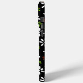 Zwart Bloemen Patroon iPhone 15 Pro Max Hoesje (Achterkant / Links)