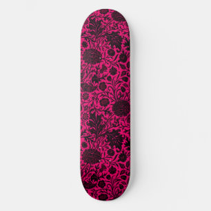 zwart bloemenpatroon op neon skateboard