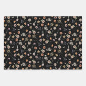 Zwart bloemmotief inpakpapier (Voorkant 2)