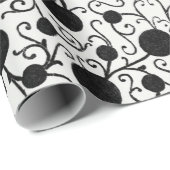 Zwart bloemperkool Verpakkingspapier Cadeaupapier (Rol Hoek)