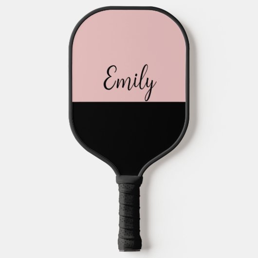 Zwart Blush Roze Basic Modern Pickleball Paddle (Voorkant)