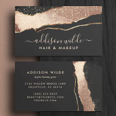 Zwart Blush Roze En Goud Elegant Modern Visitekaartje
