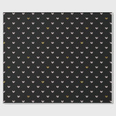 Zwart Blush roze gouden harten Cadeaupapier (Vlak)