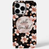 Zwart Blush Roze Rose Goud Bloemen Case-Mate iPhone Case (Achterkant)