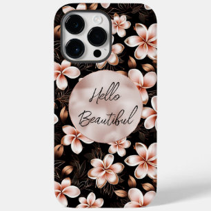 Zwart Blush Roze Rose Goud Bloemen Case-Mate iPhone 14 Pro Max Hoesje