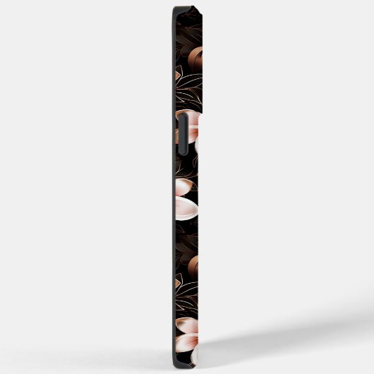 Zwart Blush Roze Rose Goud Bloemen Case-Mate iPhone Case (Achterkant / Rechts)
