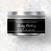 Zwart Body Butter potje label 1 x 7.25 Adreslabel Wikkel