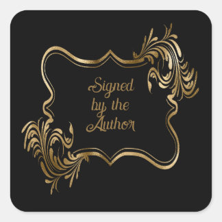 Zwart boek bord vierkante sticker