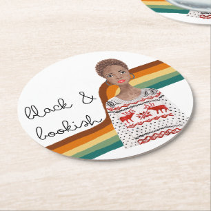 Zwart boek Lover Short Blonde Hair Ronde Kartonnen Onderzetter