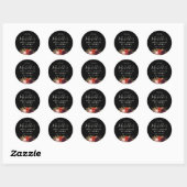 Zwart Boho Bloemen Vrijgezellenfeest Ronde Sticker (Vel)