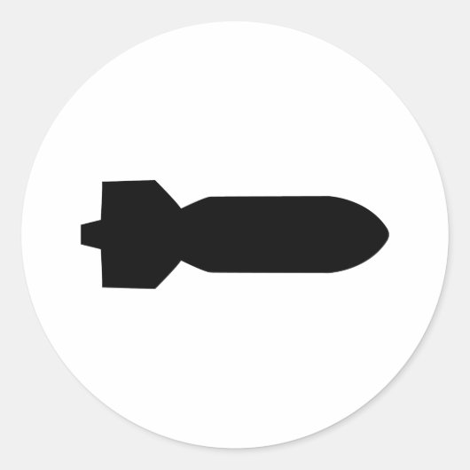 Zwart bompictogram ronde sticker (Voorkant)