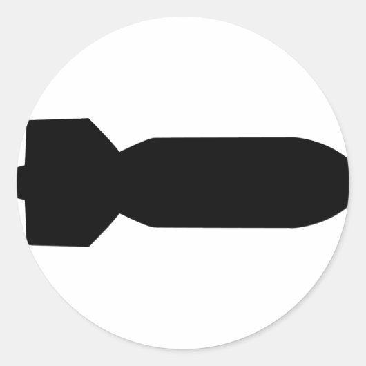 Zwart bompictogram ronde sticker (Voorkant)