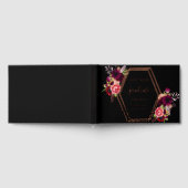 Zwart bordeauxrood roos geometrisch floraal Afstud Gastenboek (Volledig)