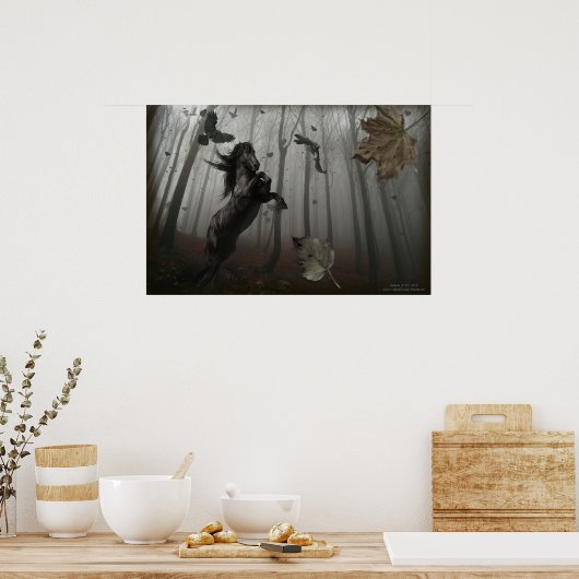 Zwart bos poster (Keuken)