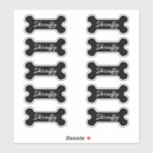 Zwart bot met naam sticker (Vel)