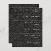 Zwart Botanisch Moody Bloemen Slanke Place Cards Kaart (Voorkant / Achterkant)