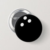 zwart bowlingbalpictogram ronde button 5,7 cm (Voorkant /achterkant)