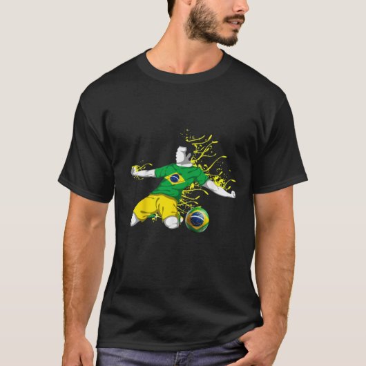 Zwart Brazilië T-shirt 01 (Voorkant)