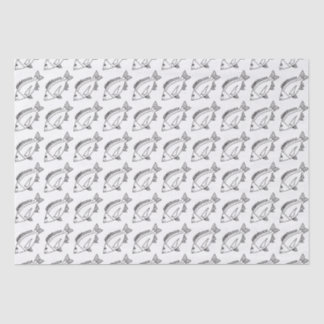 Zwart Bream Fish Wrapping Papier in zwart-wit