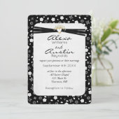 Zwart bruiloft in Gold Heart Kaart (Staand voorkant)