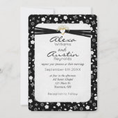 Zwart bruiloft in Gold Heart Kaart (Voorkant)