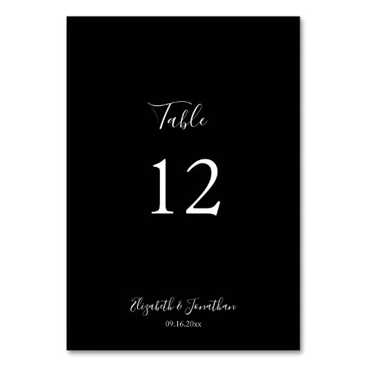 Zwart Bruiloft Menu Script Modern Minimalistisch E Kaart (Voorkant)