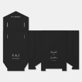 Zwart Bruiloft Modern Chique Script Minimalistisch Bedankdoosjes (Ongevouwen)