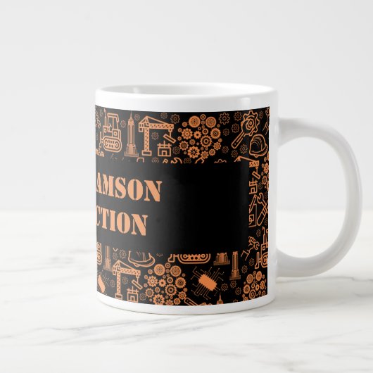 zwart-bruin Architectural Blueprint Engineer Extra Grote Beker (Rechts)