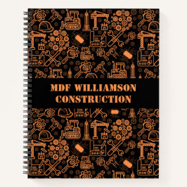 zwart-bruin Architectural Blueprint Engineer Notitieboek