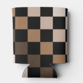 Zwart Bruin Checkerboard Retro Controles Blikjeskoeler (Achterkant)
