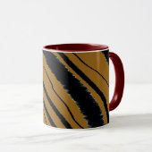 Zwart Bruin Dier Print Maroon Combo Mok (Voorkant rechts)