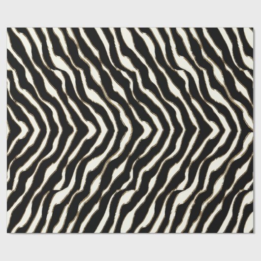 Zwart bruin en witte zebra printpapier cadeaupapier (Vlak)