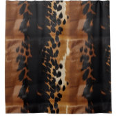 Zwart Bruin Goud Koeienhuid Douchegordijn (Voorkant)