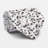 Zwart bruin & grijs Waterverf bladeren Elegant Stropdas (Opgerold)