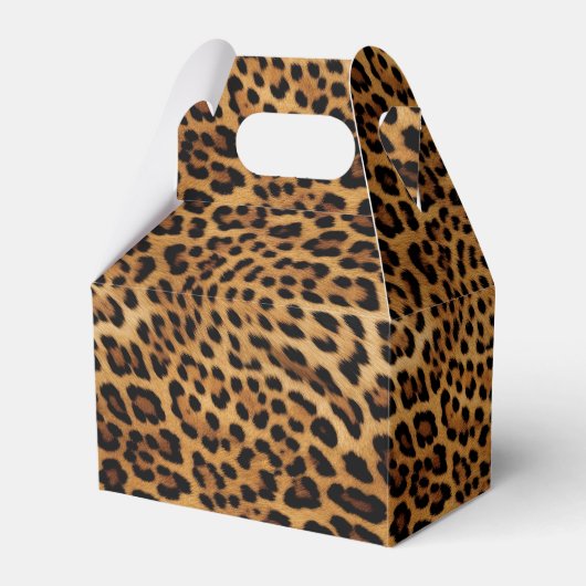 Zwart Bruin Leopard Favor Box Bedankdoosjes (Voorkant Zijde)