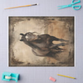 Zwart Bruin Paard Decoupage Tissuepapier (Craft)