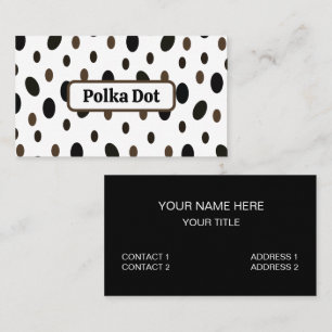 Zwart Bruin Polka Dot Visitekaartje