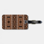 Zwart-bruin Tribal Aztec Pattern Bagagelabel (Achterkant horizontaal)