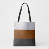Zwart, bruin, wit kunstleder - Canvas tas (Voorkant)