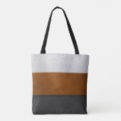 Zwart, bruin, wit kunstleder - Canvas tas (Achterkant)