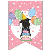 Zwart Brussels Griffon Hond Verjaardag Vlaggetjes (Eerste vlag)