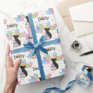 Zwart Brussels Griffon Hond Verjaardagsfeestje Cadeaupapier