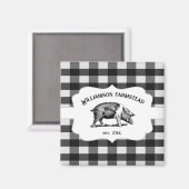 Zwart buffalo Boerderij Pig Magnet Magneet (Voorkant / Achterkant)